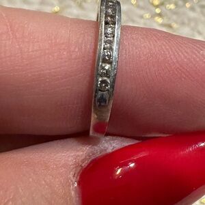 Vintage Diamond Platinum Wedding Band
